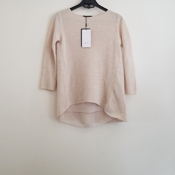 Zara knit Italian yard lined hi lo sweater size sm - Picture 2 of 5